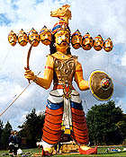 RAVAN - 30' high Hindu cultural figure. Bonfire build. (with built in Fireworks)